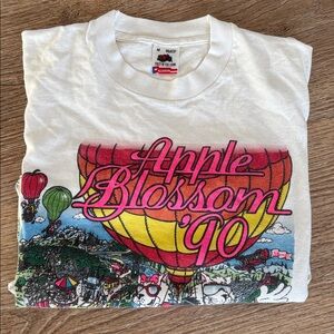 Vintage 1990 Apple Blossom Wenatchee WA T Shirt M USA Single Stitch Festival Tee